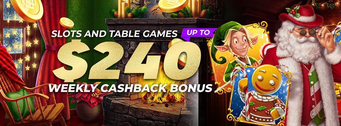Slots & Table up to $240 Weekly Cashback